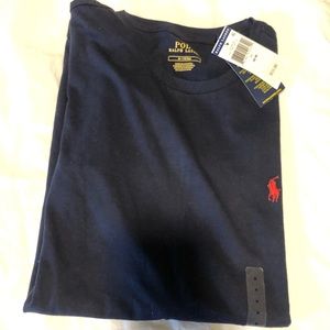 2/$50 Polo by Ralph Lauren Crew Neck T Shirt Navy Blue, Medium